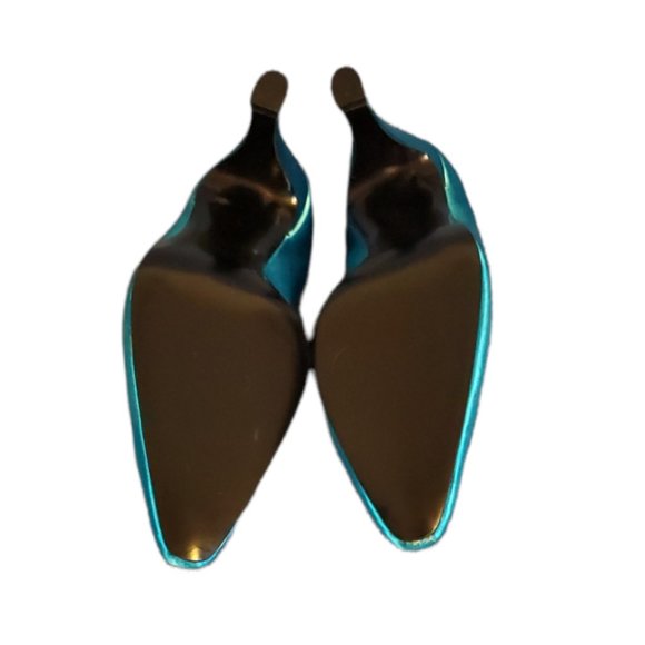 Vintage NWT Turquoise 2 in Heels Pumps SZ 8 - Picture 5 of 10